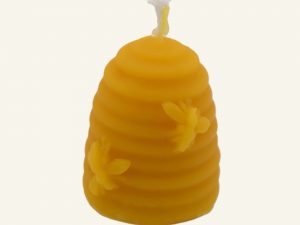 Bienenwachskerze Bienenkorb in Bienenkorb-Form – handgegossen aus echtem Bienenwachs