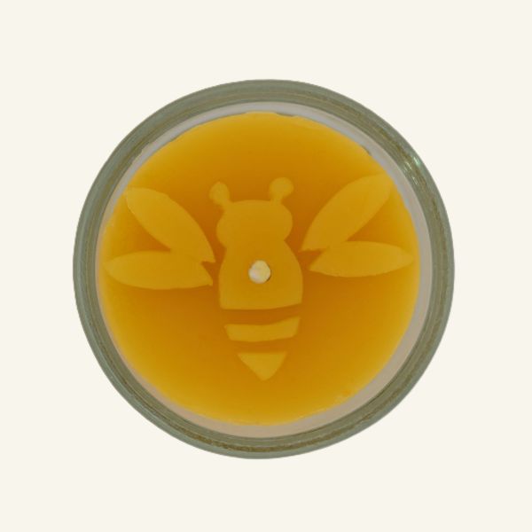 Bienenwachsteelicht Biene. Teelicht aus 100 % Bienenwachs – Motiv Biene