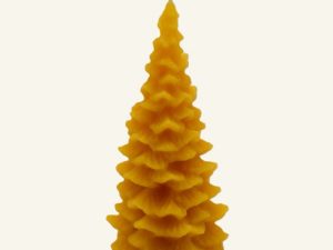 handgegossene Bienenwachskerze Tannenbaum. Kerze in Baumform