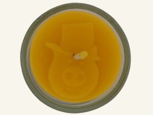 Bienenwachsteelicht Glücksschwein. Natürliches Teelicht aus 100 % Bienenwachs – Motiv Schwein