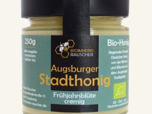 Augsburger Stadthonig Frühjahrshonig cremig im 250g Mehrwegglas von Bioimkerei Rauscher