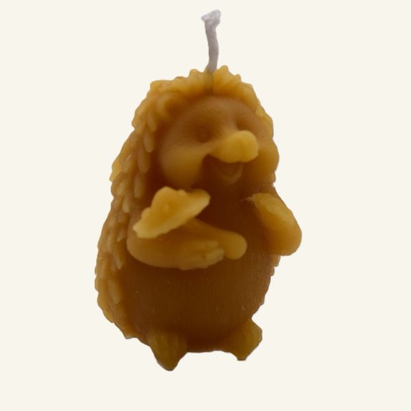 Bienenwachskerze Igel kaufen. Vorderansicht.
