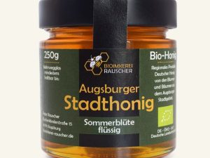 Augsburger Stadthonig Sommerblüte flüssig im 250g Mehrwegglas von Bioimkerei Rauscher
